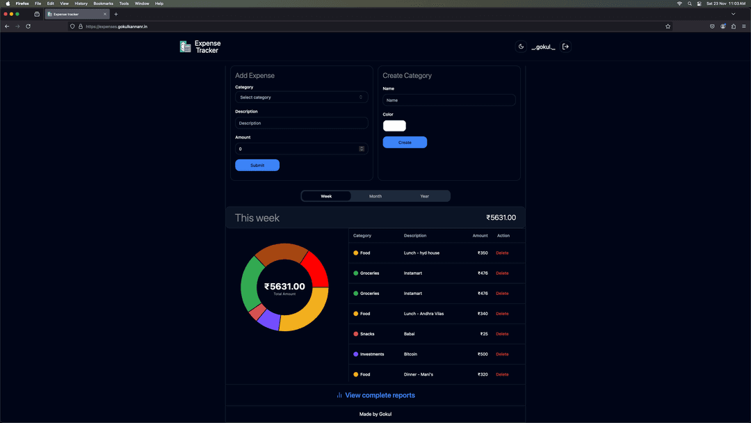 expense tracker preview